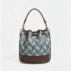 Drawstring Print Bucket Bag