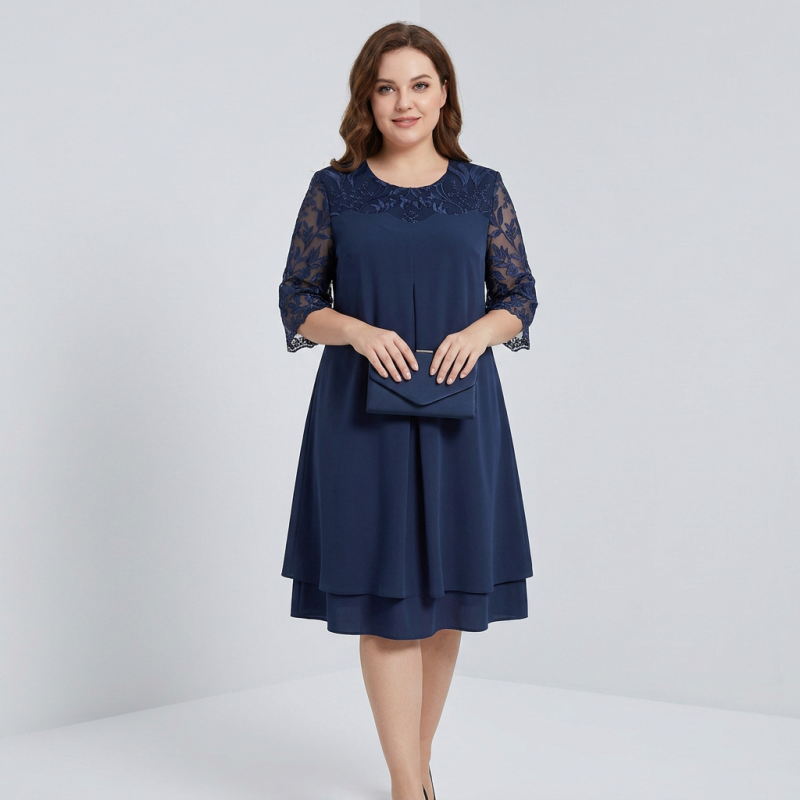 Casual Chiffon Patchwork Dress
