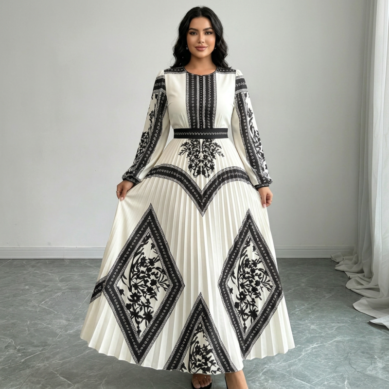 Printed Patchwork Dress