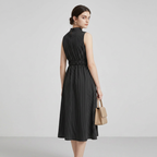 Elegant Sleeveless Striped Dress