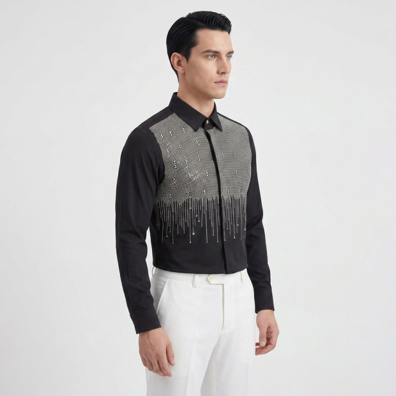 Rhinestone Tassel Shirt