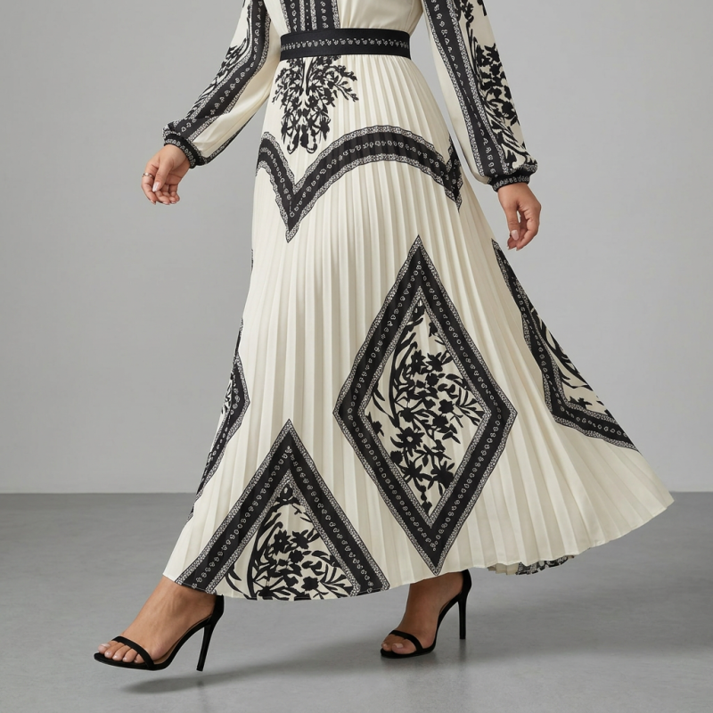 Printed Patchwork Dress