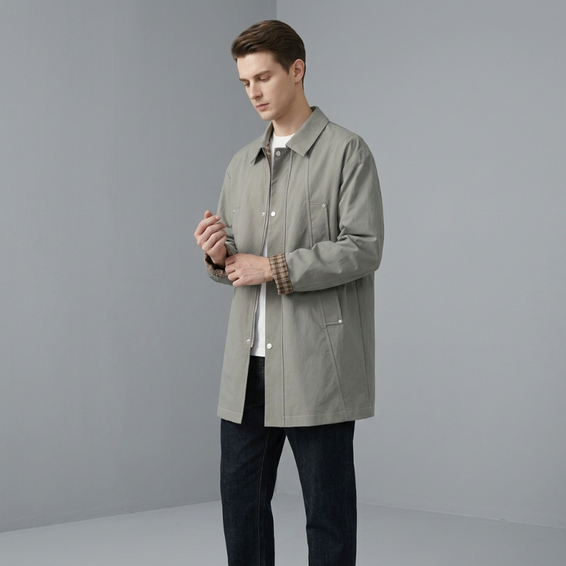 Retro Mid-length Trench Coat