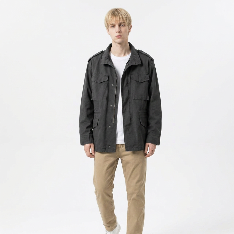 Retro Workwear Trench Coat