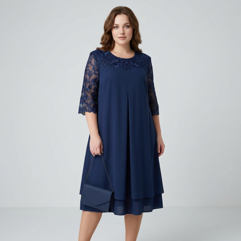 Casual Chiffon Patchwork Dress